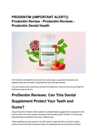 PRODENTIM ((IMPORTANT ALERT!)) Prodentim Review - Prodentim Reviews - Prodentim Dental Health