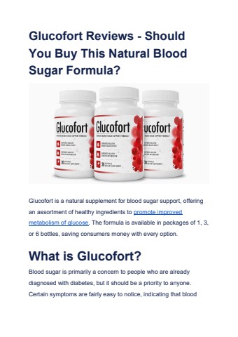 Glucofort Reviews - Should You Buy This Natural Blood Sugar Formula