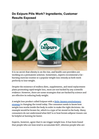 Do Exipure Pills Work_ Ingredients, Customer Results Exposed