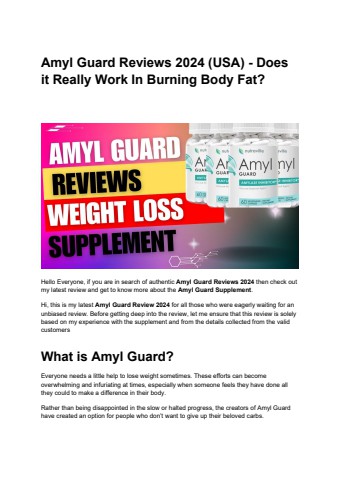 Amyl Guard Reviews 2023 (USA) - Does it Really Work In Burning Body Fat_