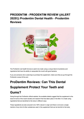 PRODENTIM - PRODENTIM REVIEW ((ALERT 2025!)) Prodentim Dental Health - Prodentim Reviews