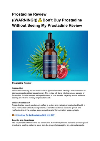 Prostadine Review ((WARNING!))⚠️Don’t Buy Prostadine Without Seeing My Prostadine Review