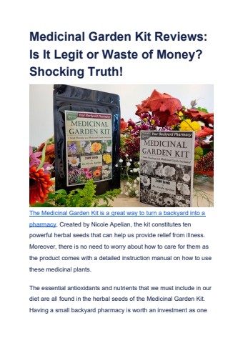 Medicinal Garden Kit Reviews_ Is It Legit or Waste of Money