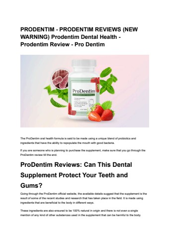 PRODENTIM - PRODENTIM REVIEWS (NEW WARNING) Prodentim Dental Health - Prodentim Review - Pro Dentim