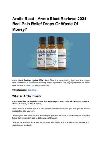 Arctic Blast - Arctic Blast Reviews 2024 – Real Pain Relief Drops Or Waste Of Money