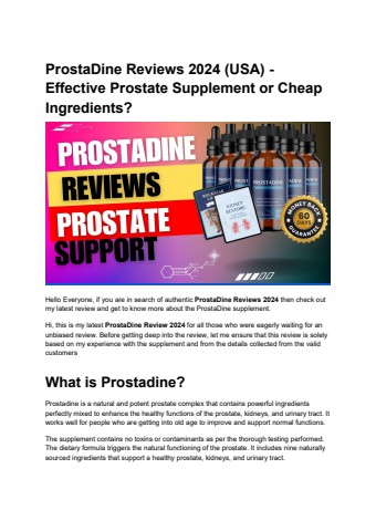 ProstaDine Reviews 2024 (USA) - Effective Prostate Supplement or Cheap Ingredients_