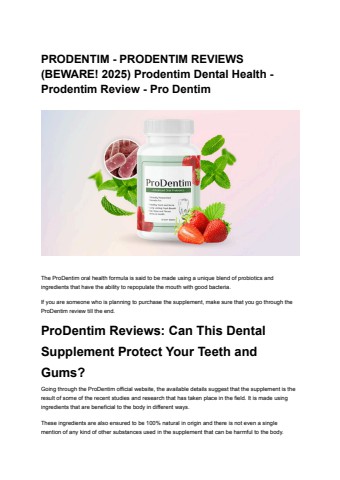 PRODENTIM - PRODENTIM REVIEWS (BEWARE! 2025) Prodentim Dental Health - Prodentim Review - Pro Dentim