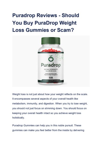 Puradrop Reviews - Should You Buy PuraDrop Weight Loss Gummies or Scam