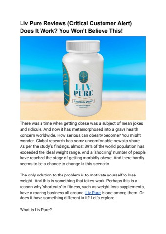 Liv Pure Reviews (Critical Customer Alert) Does It Work_ You Won’t Believe This!