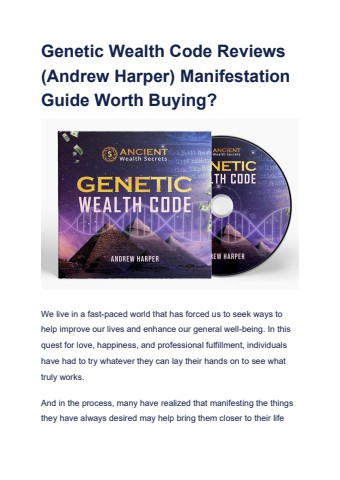 Genetic Wealth Code Reviews (Andrew Harper) Manifestation Guide Worth Buying