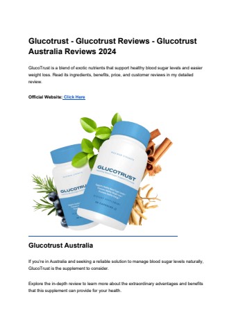 Glucotrust - Glucotrust Reviews - Glucotrust Australia Reviews 2024