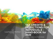 2020 Tax Credit & Deductions - Individuals