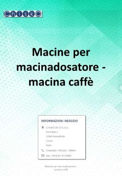 Macine per macinadosatore - macina caffè