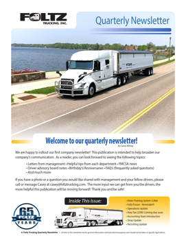 Foltz Trucking Quarterly Newsletter June 2023