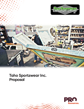 Taho Sportswear Inc. proposal