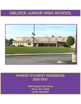 Oblock - Parent Student Handbook 2020 - 2021