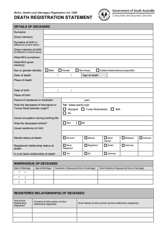 Death Registration Statement