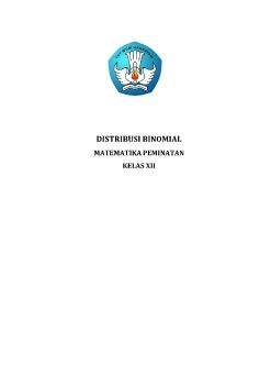 DISTRIBUSI BINOMIAL MATEMATIKA PEMINATAN KELAS XII