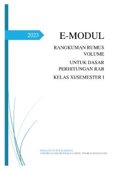 E-Modul Rangkuman Rumus Volume Perhitungan Dasar RAB