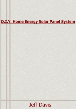 DIY Home Energy Solar Panel System Jeff Davis PDF E-Book Download