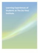 Learning Experiences of Students at The Da Vinci Institute 