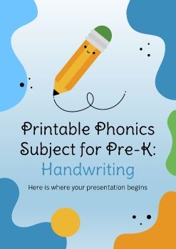 Printable Phonics Subject for Pre-K: Handwriting