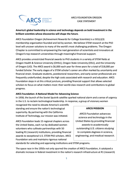 ARCS Oregon Case Statement