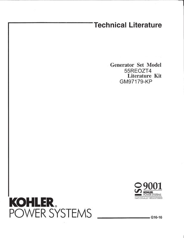 KOHLER Generator Technical Literature