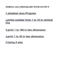 Bascic java programs