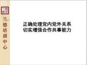 正确处理党内党外关系 切实增强合作共事能力