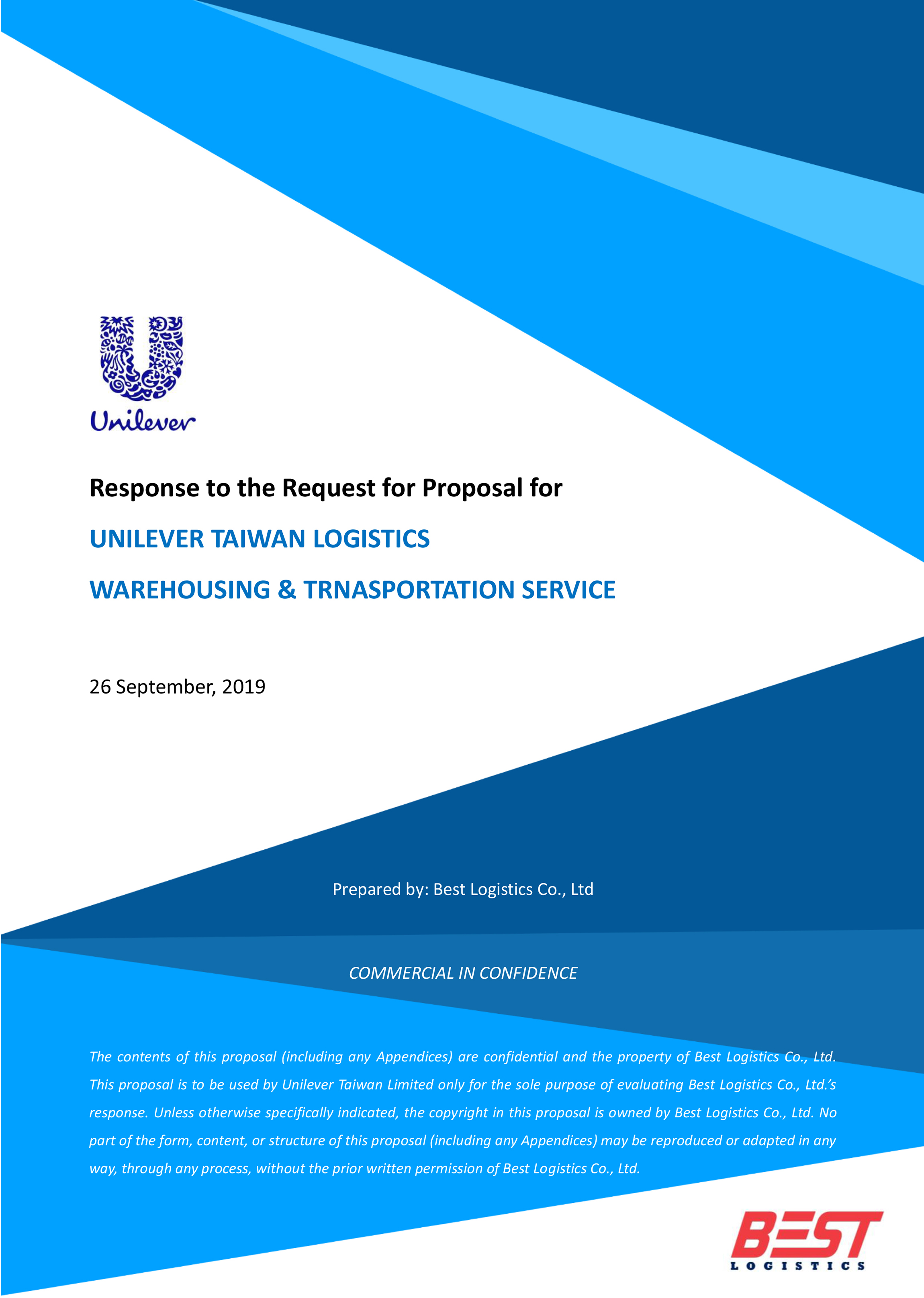 BEST Logistics Ltd e-Proposal to UTL