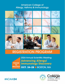 American College of Allergy, Asthma and Immunology 2024 Annual Scientific Meeting Registration Program