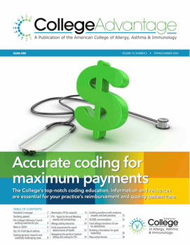 College Advantage - A Publication of the American College of Allergy, Asthma & Immunology – Spring/Summer 2024