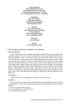 KEPUTUSAN BM Waqi'iyyah Konferwil PWNU Jawa Timur 2018