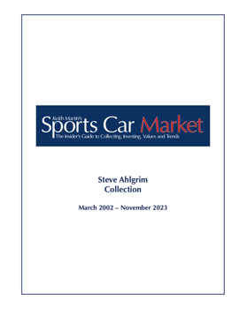 Sports Car Market: Steve Ahlgrim Collection