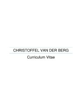 Christo van der Berg CV