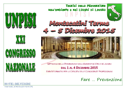 XXI Congresso Nazionale  UNPISI Dicembre 2015 - locandina eventi_Neat