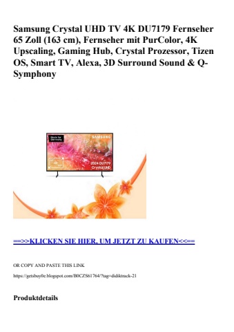 8746 samsung crystal uhd tv 4k du7179 fernseher 65 zoll  163 cm   fernseher mit purcolor  4k upscaling