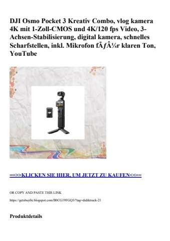 8951 dji osmo pocket 3 kreativ combo  vlog kamera 4k mit 1-zoll-cmos und 4k 120 fps video  3-achsen-stab