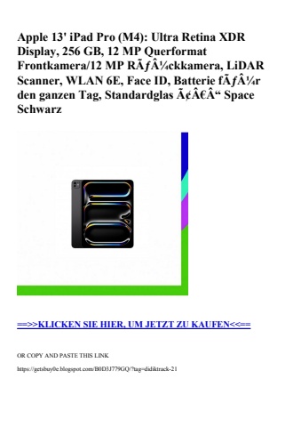 1645 apple 13' ipad pro  m4   ultra retina xdr display  256 gb  12 mp querformat frontkamera 12 mp rãƒâ¼