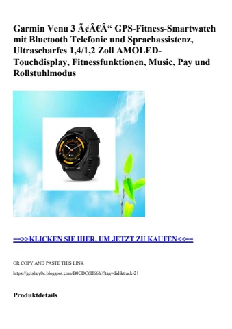 7808 garmin venu 3 ã¢â€â“ gps-fitness-smartwatch mit bluetooth telefonie und sprachassistenz  ultraschar