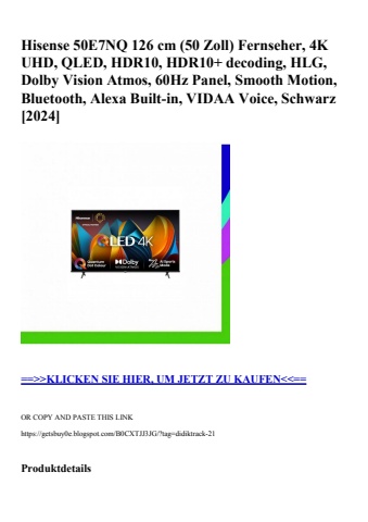 7558 hisense 50e7nq 126 cm  50 zoll  fernseher  4k uhd  qled  hdr10  hdr10  decoding  hlg  dolby vision