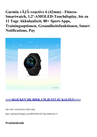 0469 garmin vãƒâ­voactive 6  42mm  - fitness-smartwatch  1 2'-amoled-touchdisplay  bis zu 11 tage akkula