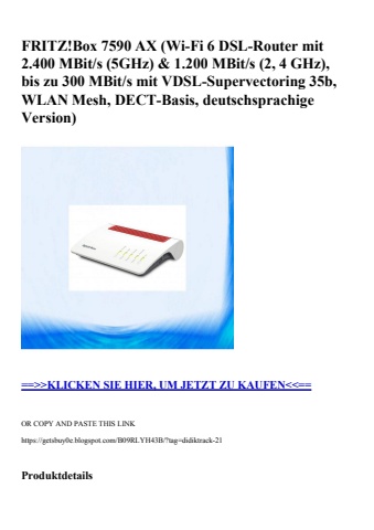 7326 fritz box 7590 ax  wi-fi 6 dsl-router mit 2