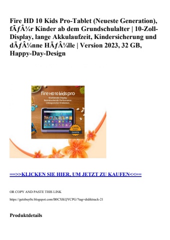 5580 fire hd 10 kids pro-tablet  neueste generation   fãƒâ¼r kinder ab dem grundschulalter   10-zoll-dis