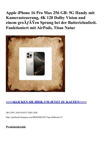 5635 apple iphone 16 pro max 256 gb  5g handy mit kamerasteuerung  4k 120 dolby vision und einem groãƒâÿ