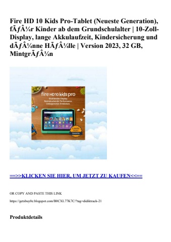 9528 fire hd 10 kids pro-tablet  neueste generation   fãƒâ¼r kinder ab dem grundschulalter   10-zoll-dis