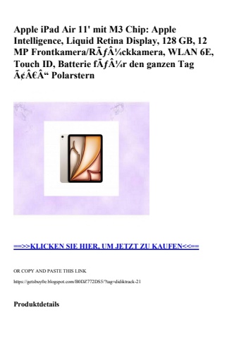 2710 apple ipad air 11' mit m3 chip  apple intelligence  liquid retina display  128 gb  12 mp frontkamer