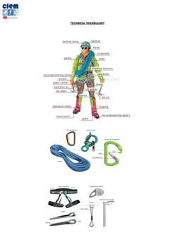 Technical vocabulary mountain equipment