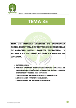 OPOSOCIAL - Tema 35 Esquema